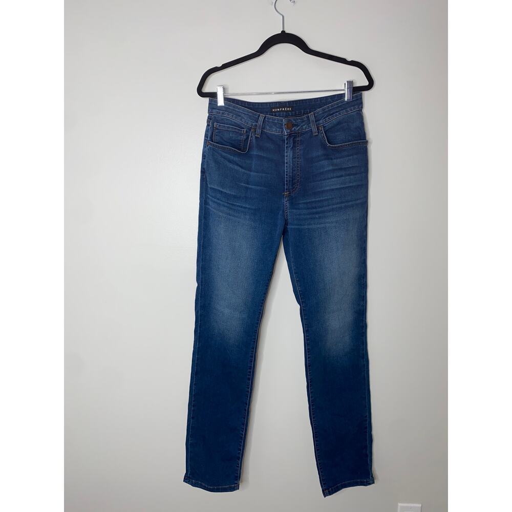 Monfrere Men's Seville Dark Wash Whiskered Brando Japanese Denim Blue Jeans 32